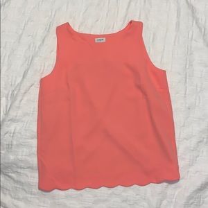 J Crew Backless Scallop Hem Tank